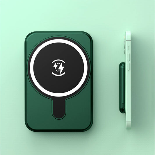 Mini 5000mAh Magnetic Wireless Power Bank – Snap-On Charging